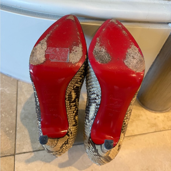 Christian Louboutin SnakePrint Ankle Boots - Picture 4 of 5